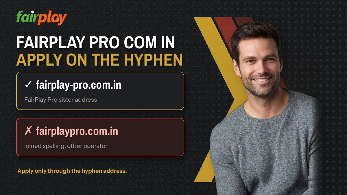 Address map comparing the hyphen and joined com.in spellings of FairPlay Pro